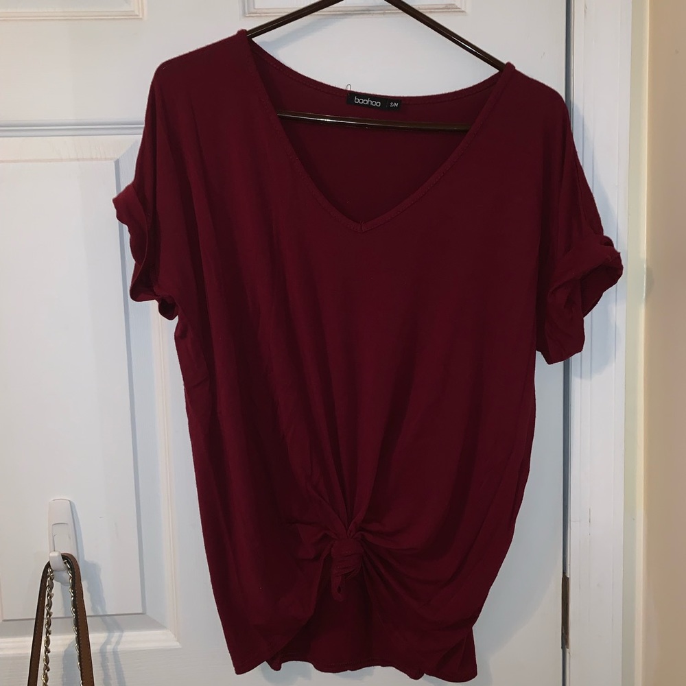 BooHoo Oversize Burgundy Shirt